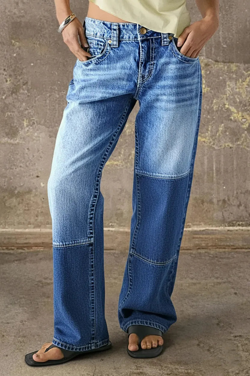 Wash Multi Pocket Mid Rise Straight Leg Jeans