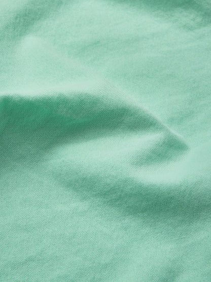 Robe longue en coton, manches courtes, col châle, unie, boutons décoratifs, vintage, vert clair