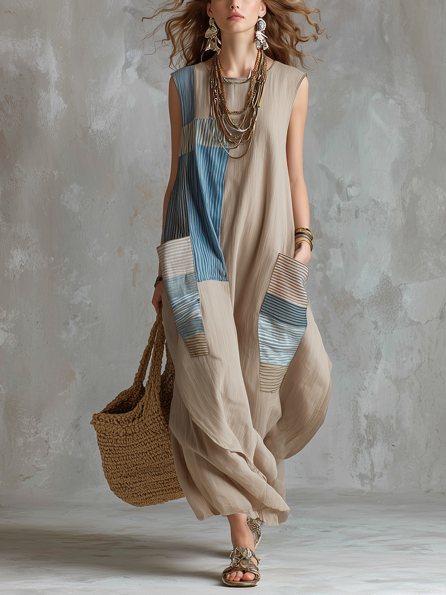 Robe d'art patchwork style complexe hôtelier