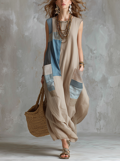 Robe d'art patchwork style complexe hôtelier