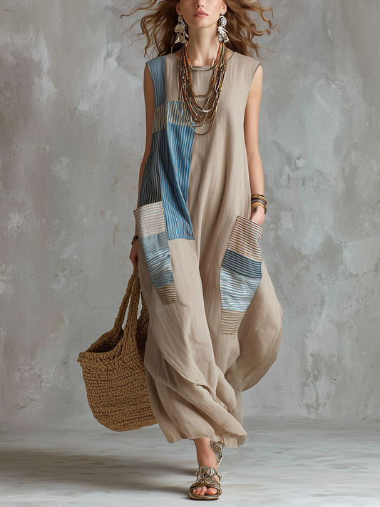 Robe d'art patchwork style complexe hôtelier