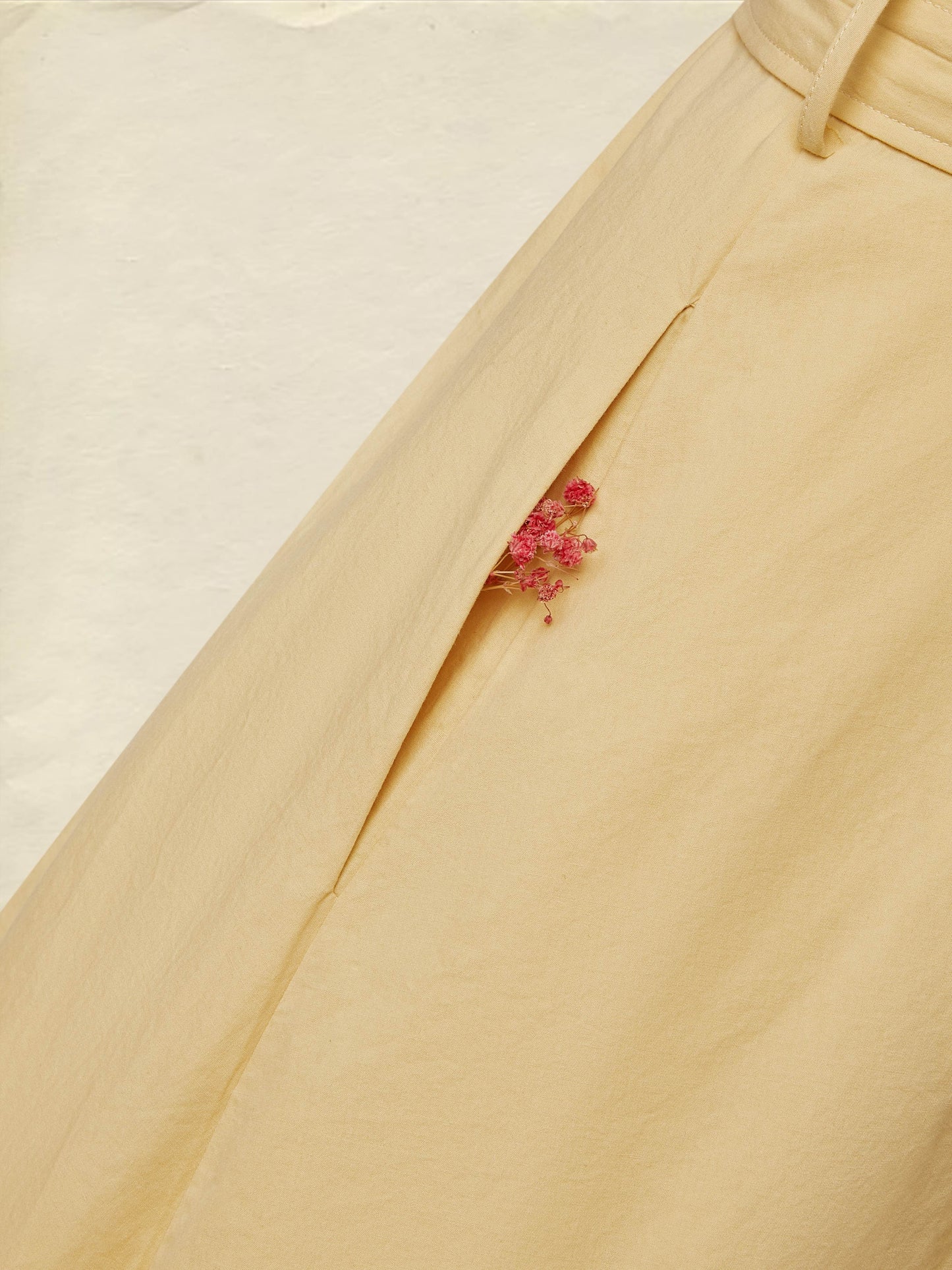 Robe midi boutonnée en coton, Manches courtes, Col à revers, Unie, Vintage, Quotidien, Jaune