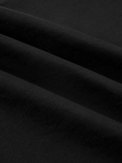 Robe longue en coton, sans manches, col en V, unie, style vintage français, noire