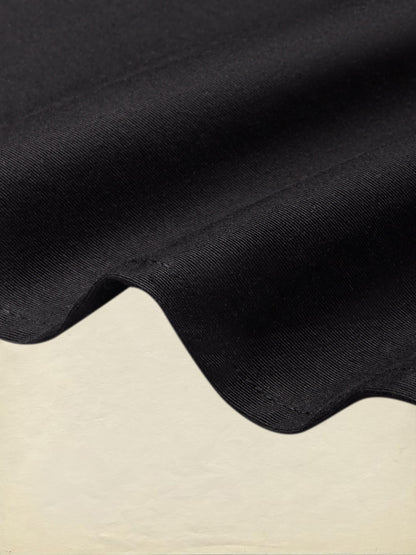 Chemise en lin, manches courtes, col en V, unie, dentelle, vintage français, noire