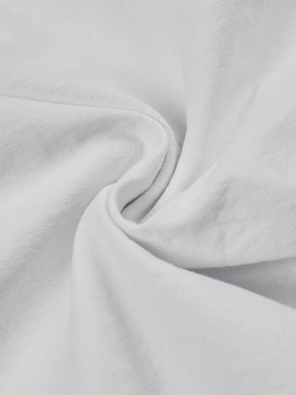 Robe midi en coton, sans manches, col montant, unie, dentelle, vintage français, blanche