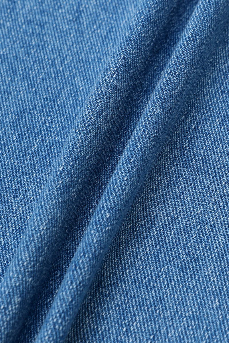 Wash Button Decor Mid Waist Barrel Leg Capri Jeans