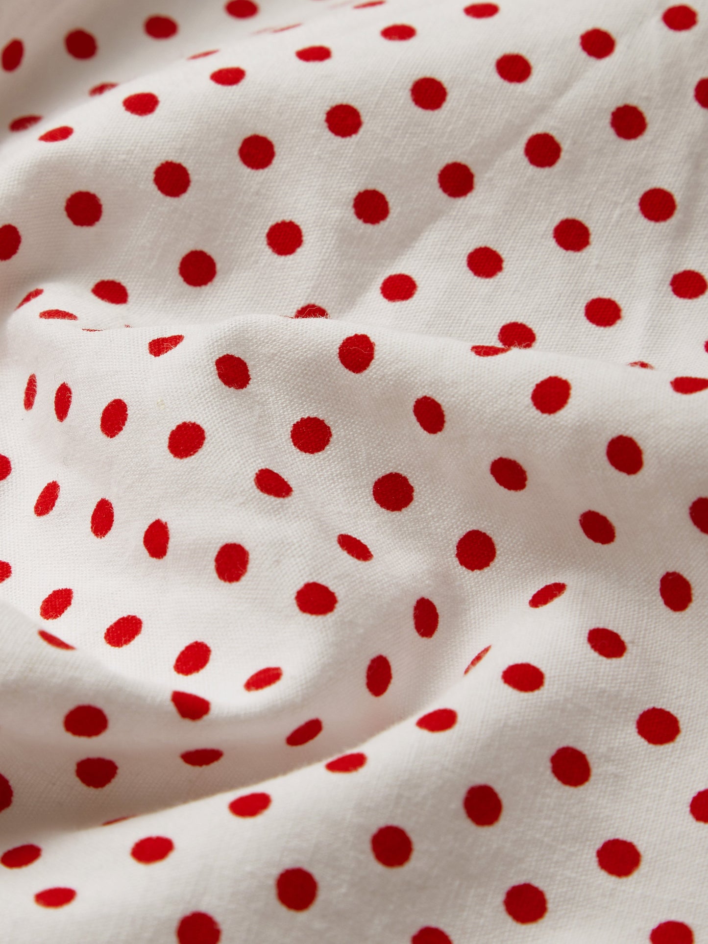 Robe longue en coton, Manches courtes, Encolure carrée, Imprimé pois, Vintage, Blanche, 100% coton