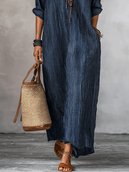 Robe longue coupe ample Nomadic Indigo