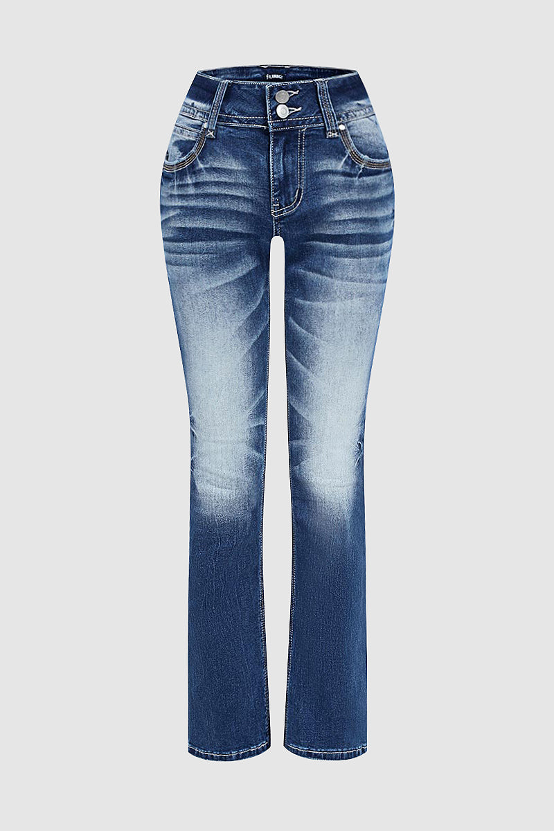 90s Vintage Slant Pocket Mid Waist Bootcut Jeans