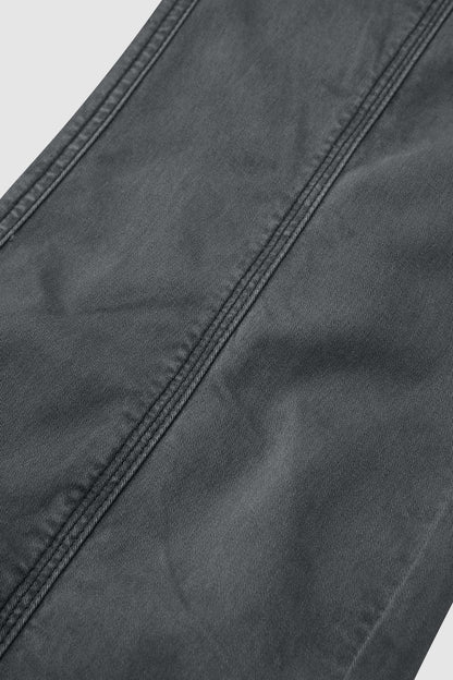 Solid Stitch Detail Mid Rise Straight Leg Cargo Pants Without Belt
