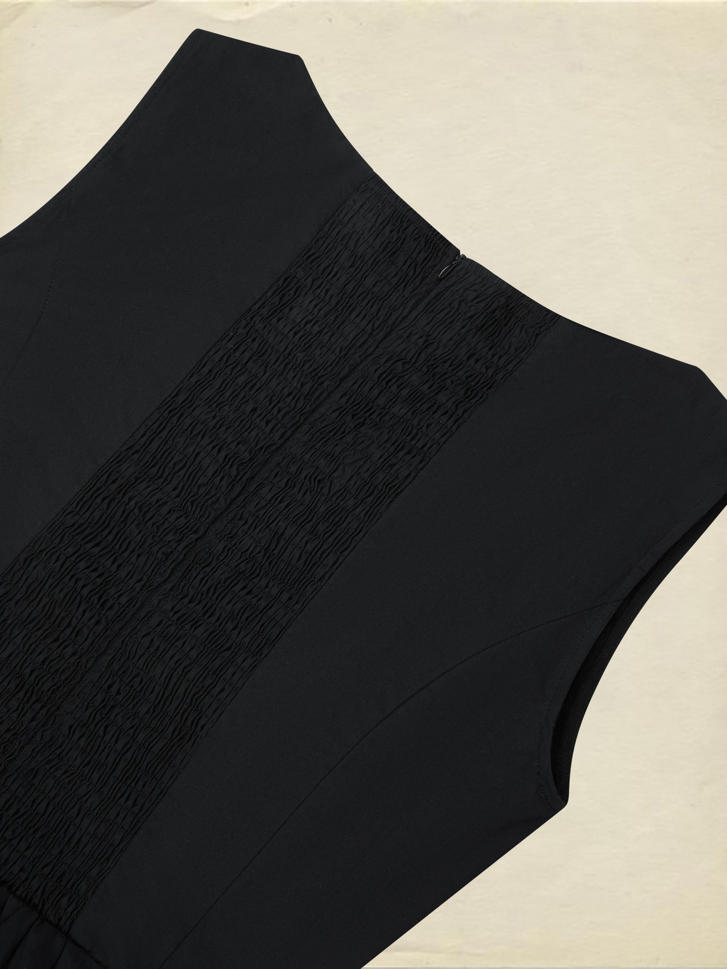 Robe longue en coton, sans manches, col en V, unie, style vintage français, noire