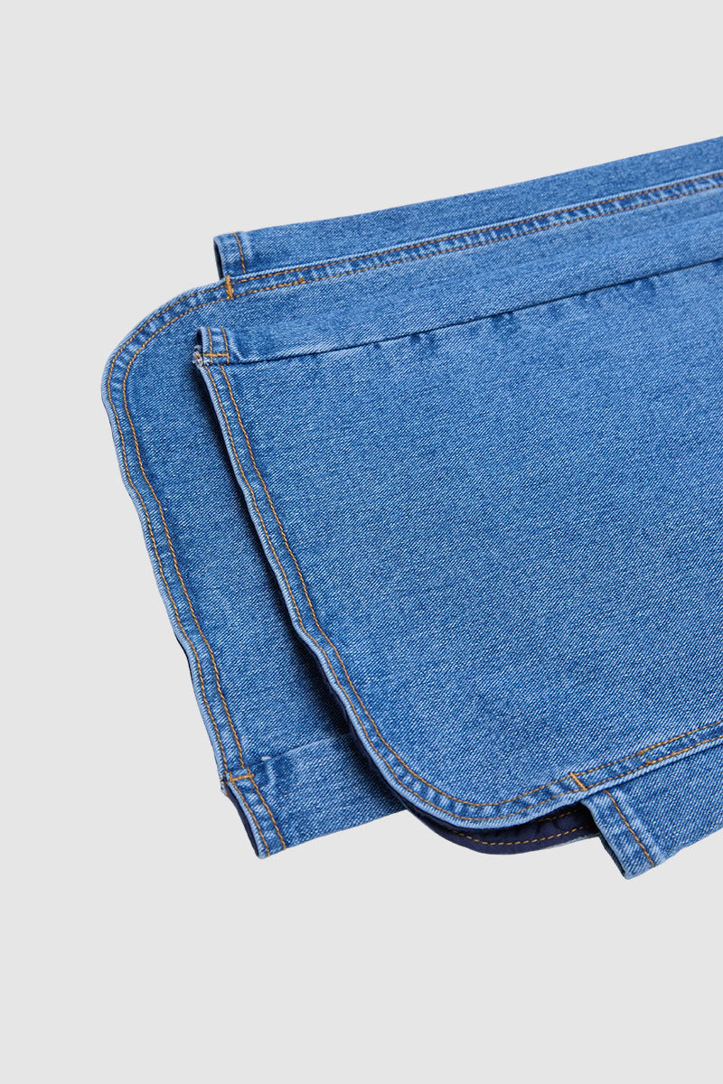 Wash Seam Side Split Hem High Rise Wide Leg Jeans